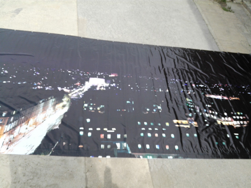 fondo fotografico paisaje ciudad nocturno loneta ojales 400x1000 (190eu) 1u